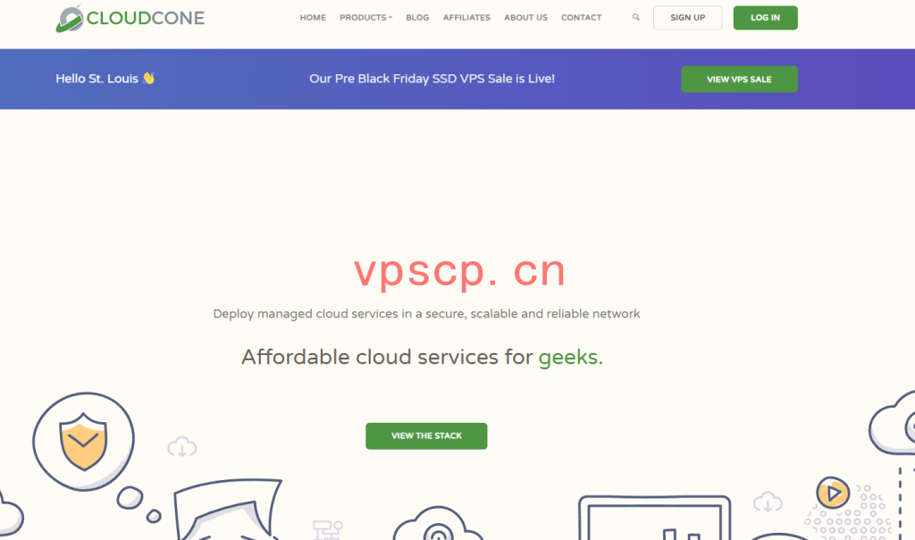 cloudcone：黑五VPS预售，洛杉矶/圣路易斯/雷斯顿仅需$12.99/年起，1G内存/2核/20gSSD/3T流量/1Gbps带宽