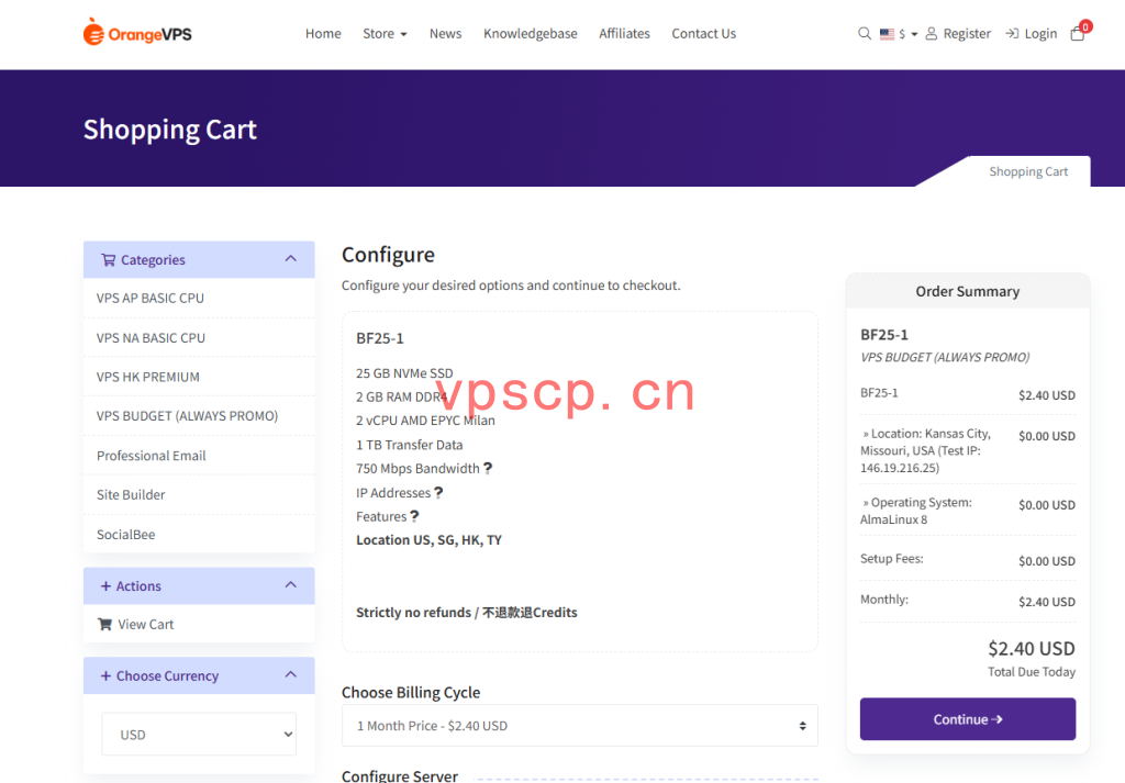 Orangevps：新加坡/香港VPS仅需$4.4/月/2核/2GB内存/25GB NVMe空间/1TB流量/750Mbps端口/KVM